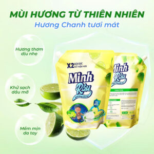 Combo 2 Túi Nước Rửa chén Minh Râu Hương Chanh