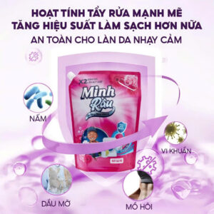 Combo 2 Túi Nước Giặt Minh Râu Hương Hoa Hồng