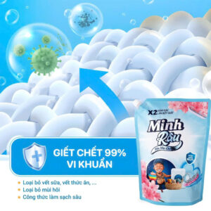 Combo 2 Túi Nước Giặt Xả Hương Phấn Thơm Cho Bé