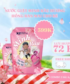 Combo 2 Túi Nước Giặt Xả Minh Râu Hương Hồng Ban Mai - 3,2Kg/Túi